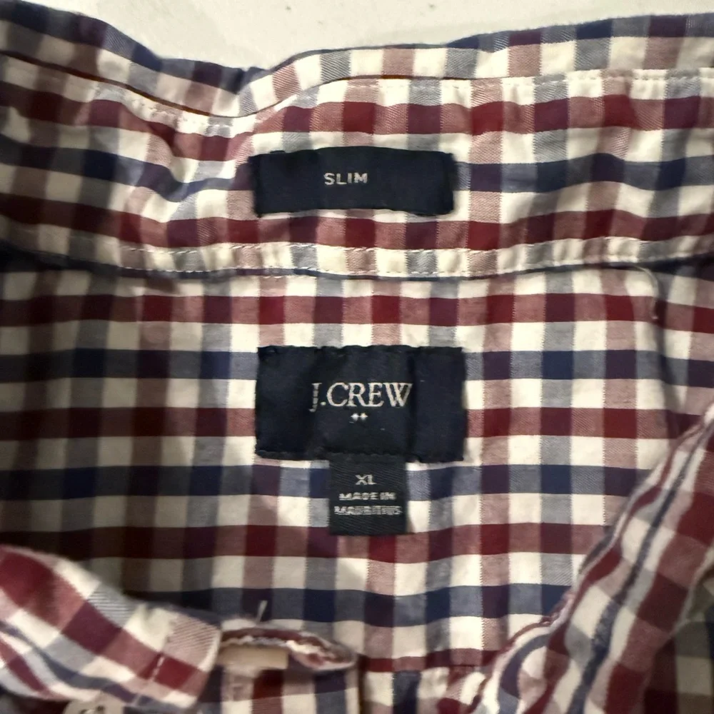J. Crew‎ Men's Plaid Shirt - Red, Blue, White
